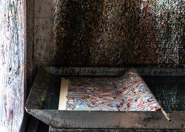 Wiltshire studio of marbling artist Jemma Lewis