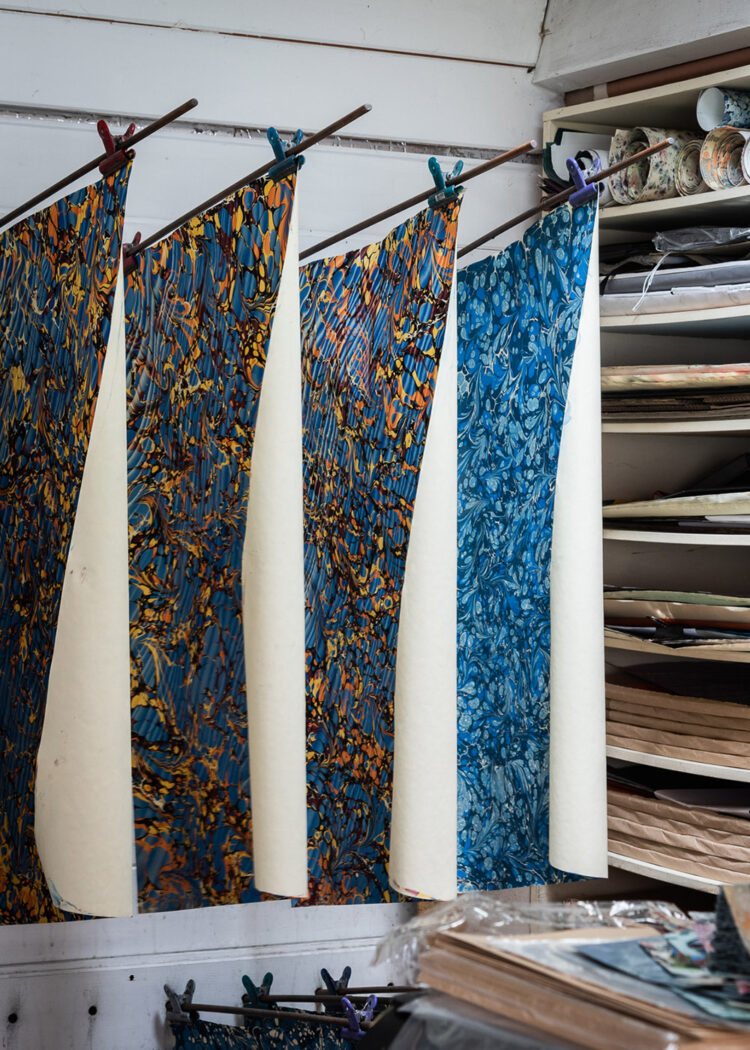 Wiltshire studio of marbling artist Jemma Lewis