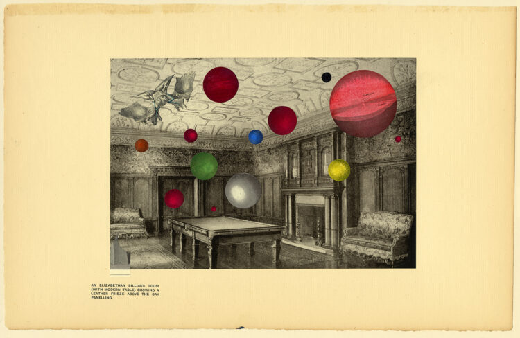 Trails and Tumbleweeds 18 (Spheres and Sphenoidal Bone) collage by Mark Lazenby