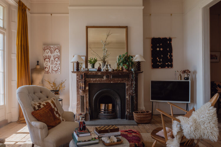 Interiors of Jessie Cutts' living room in Kent