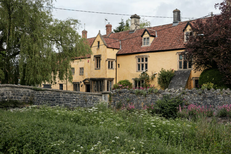 The limewashed exterior of The Old Manor.