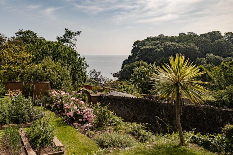 The views from the verdant garden out to sea.