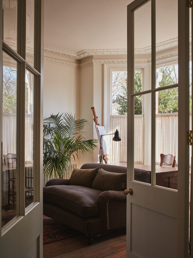 Living Room with interior glass doors