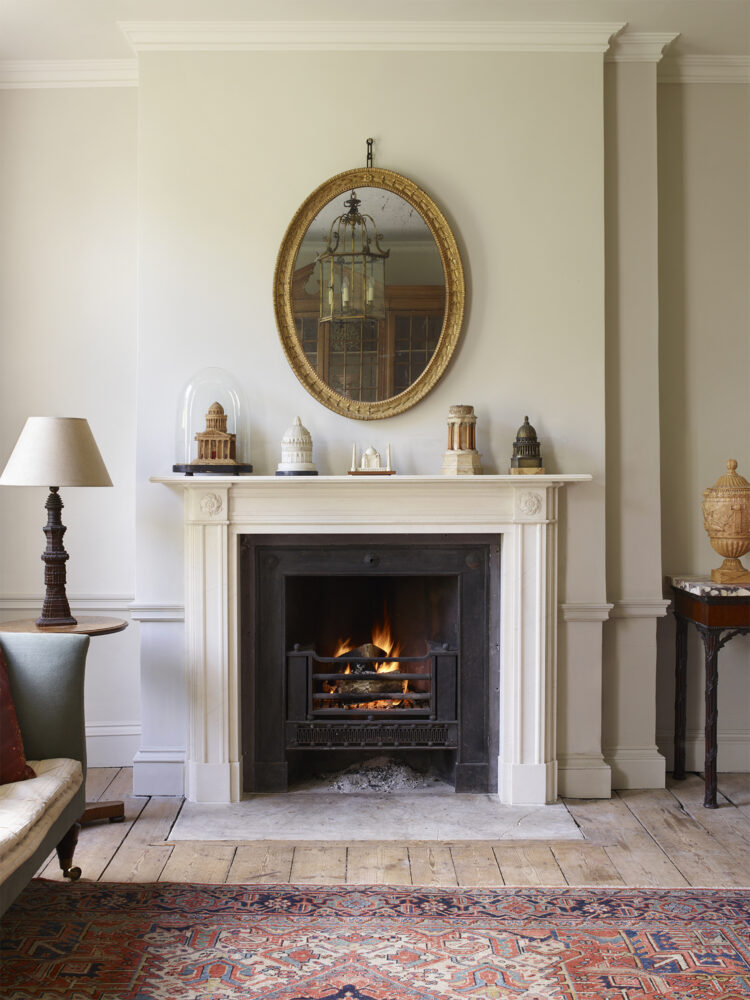 Regency Fireplace with picture hanging above