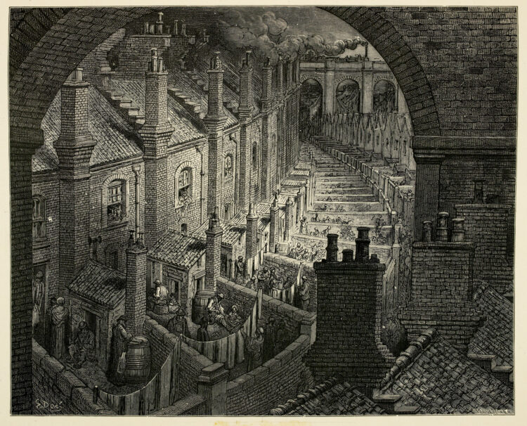 Etching of Victorian London