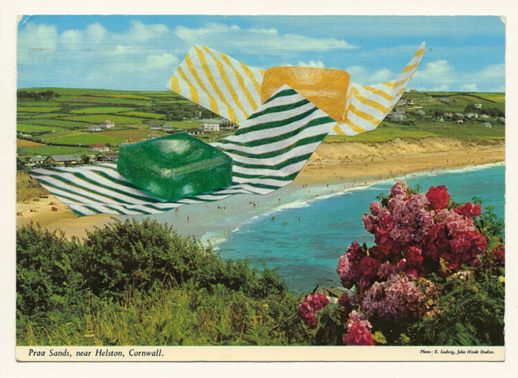 Praa Sands and Sweeties (Smoke and Spitting into the Wind 16) collage by Mark Lazenby